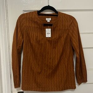 J.CREW long sleeve brown blouse
